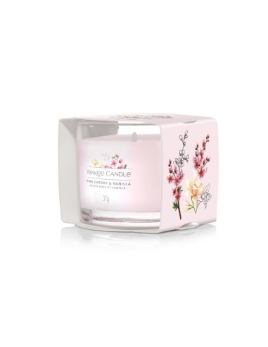Candela Votive In Vetro Singola Pink Cherry Vanilla