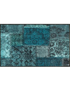Tappeto ''Vintage Patches türkis'' Linea wash+dry Design 75x120 cm