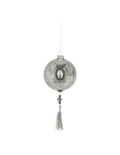 Sfera preziosa appendibile mercurizzata con pompon