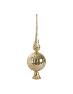 Puntale in vetro ornamento pic di abete mercurizzato