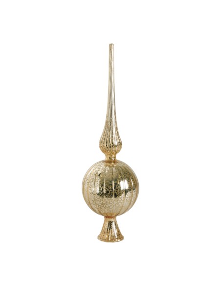 Puntale in vetro ornamento pic di abete mercurizzato