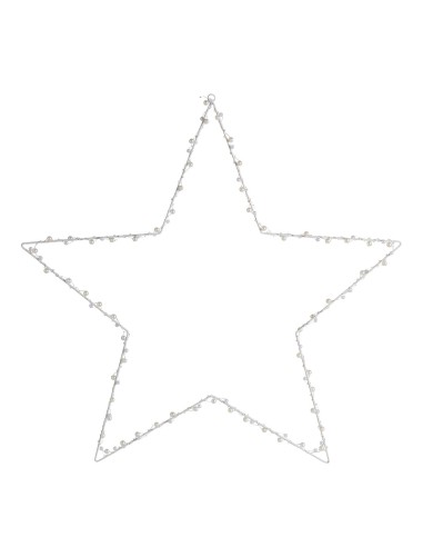 Stella luminosa LED perle e metallo H 70 cm