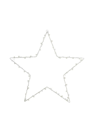 Stella luminosa LED perle e metallo H 50 cm
