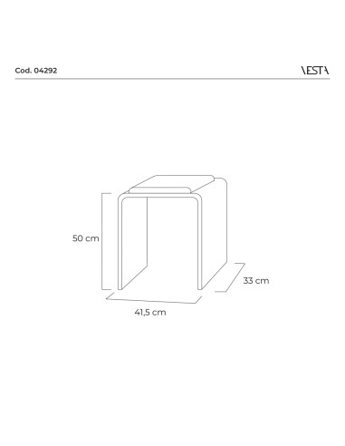Vesta Home - Sgabello Jago·nero·41,5 X 33 X 50 H Th. 15 Mm