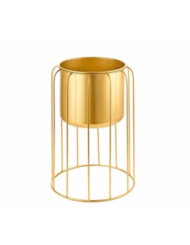 Giardino Dorato Cache pot grande in metallo dorato Ø31x46h