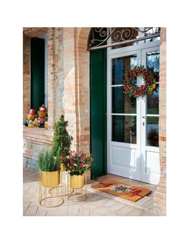 Giardino Dorato Cache pot grande in metallo dorato Ø31x46h