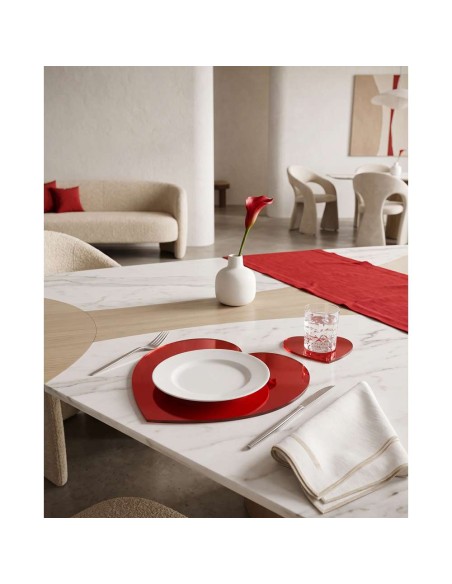 Lovia Set Sottopiatto E Sottobicchiere Rosso 37x0,6x35h cm