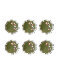 Vesta Home - Set 6 Sottobicchieri Armonia·verde·ø10,5 Cm Th. 2 Mm