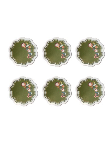 Vesta Home - Set 6 Sottobicchieri Armonia·verde·ø10,5 Cm Th. 2 Mm