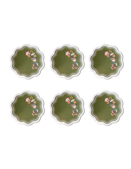 Vesta Home - Set 6 Sottobicchieri Armonia·verde·ø10,5 Cm Th. 2 Mm