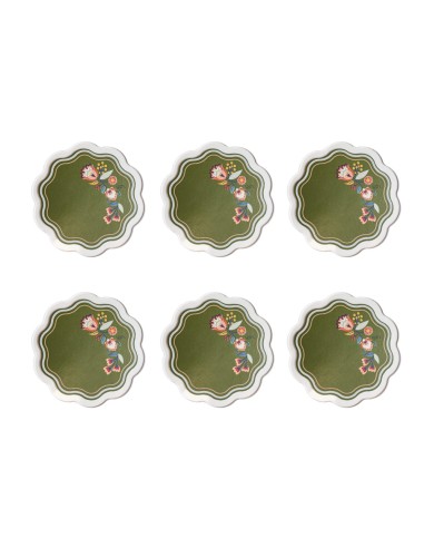 Vesta Home - Set 6 Sottobicchieri Armonia·verde·ø10,5 Cm Th. 2 Mm