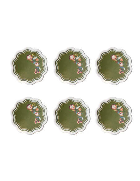 Vesta Home - Set 6 Sottobicchieri Armonia·verde·ø10,5 Cm Th. 2 Mm