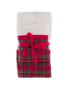 Coppia Asciugamani spugna TARTAN cm 40x60+60x100 2
