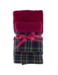 Coppia Asciugamani spugna TARTAN cm 40x60+60x100 2