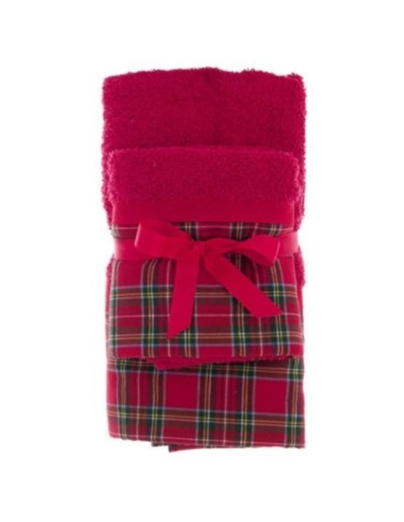 Coppia Asciugamani spugna TARTAN cm 40x60+60x100