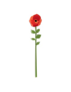 Vesta Home - Fiore Papavero Grande Singolo·rosso·12 X 55 H Th. 5 Mm