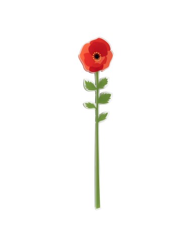Vesta Home - Fiore Papavero Grande Singolo·rosso·12 X 55 H Th. 5 Mm