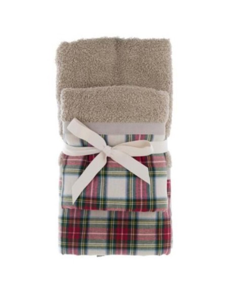 Coppia Asciugamani spugna TARTAN cm 40x60+60x100