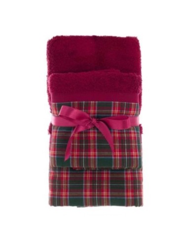 Coppia Asciugamani spugna TARTAN cm 40x60+60x100