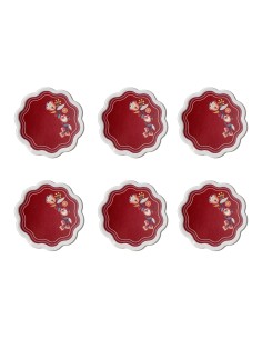 Vesta Home - Set 6 Sottobicchieri Armonia·bordeaux·ø10,5 Cm Th. 2 Mm