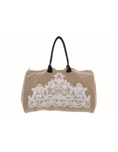 Borsa Bin tessuto con applicazioni in pizzo cm 40x25x45