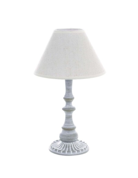 Lampada da tavolo  con base in metallo grigio lino  Ø 20,00 x 33,00 cm