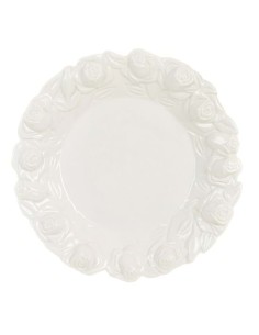 Piatto dessert in ceramica con rose a rilievo ø 21,00 x   3,50 cm