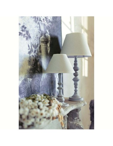 Lampada da tavolo  con base in metallo grigio lino  Ø 20,00 x 33,00 cm