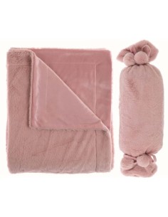 Plaid in candy bag rosa 480GSM cm 140x170, 100% poliestere