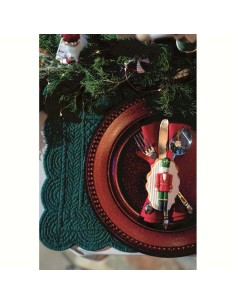 Sotto piatto decorativo bordeaux in plastica diam. 35 x 2,5 cm 2