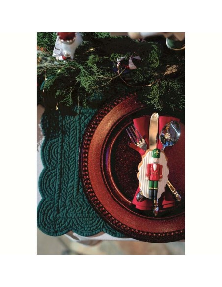 Sotto piatto decorativo bordeaux in plastica diam. 35 x 2,5 cm