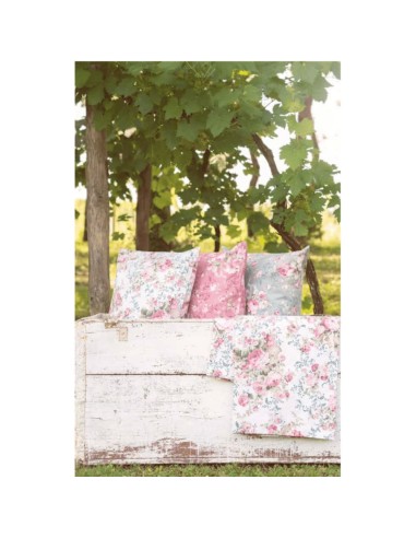 Marella parure copripiumino matrimoniale 250x200+80+50x80, fantasia floreale su fondo avorio, 100% cotone