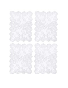 Meraviglia set 4 tovagliette in pizzo bianco, cm 33 x 45, 100% poliestere