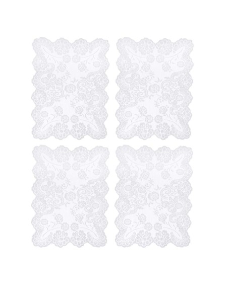 Meraviglia set 4 tovagliette in pizzo bianco, cm 33 x 45, 100% poliestere
