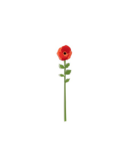 Vesta Home - Fiore Papavero Grande Kit 6 Pz Funny Flowers·rosso·12 X 55 H Th. 5 Mm