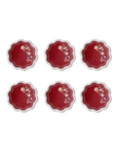 Vesta Home - Set 6 Sottobicchieri Armonia·bordeaux·ø10,5 Cm Th. 2 Mm 2