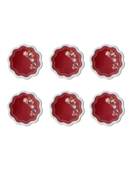 Vesta Home - Set 6 Sottobicchieri Armonia·bordeaux·ø10,5 Cm Th. 2 Mm