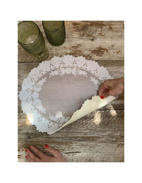 Tovaglietta in vinile effetto pizzo, cm 42 x 35