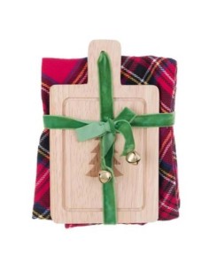 Tagliere + Canovaccio Tartan cm 45 x 70 2