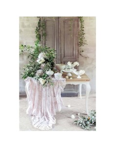 Centrotavola in ceramica con rose a rilievo  cm 25,50 x 16,00 x 9,00 2