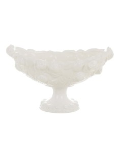 Alzatina Centrotavola in ceramica con rose a rilievo    cm 25,00 x 16,00 x 16,00