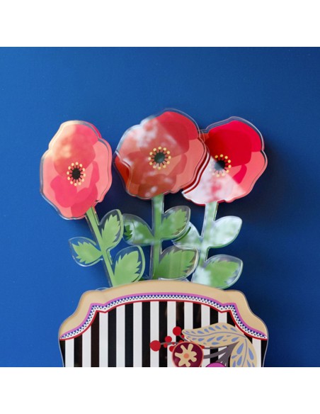 Vesta Home - Fiore Papavero Grande Kit 6 Pz Funny Flowers·rosso·12 X 55 H Th. 5 Mm