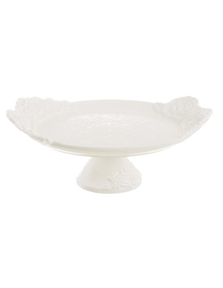 Alzatina Centrotavola in ceramica con rose a rilievo cm 37,00 x 31,00 x 14,00