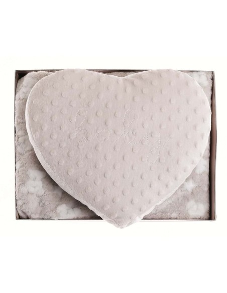 Pile e cuscino cuore in scatola cm 100x75