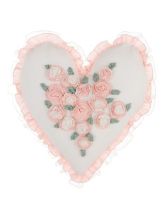 Collezione Sentimento Cuscino a Cuore con rose cm 45 x 45 100% cotone