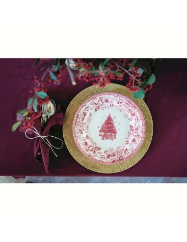 Sotto piatto decorativo dorato in plastica diam. 33 x 2