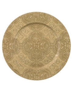 Sotto piatto decorativo dorato in plastica diam. 33 x 2