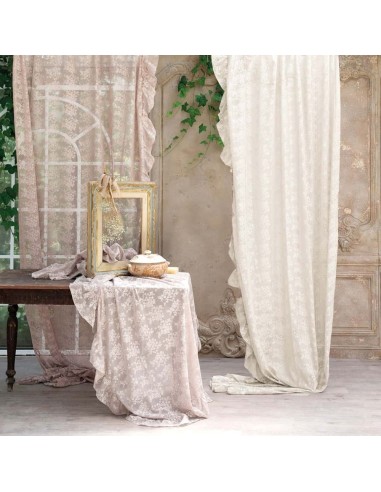 Romantic Lace tovaglia avorio con gala in pizzo 12 cm, cm 180 x 300, 100% poliestere