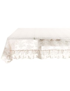 Romantic Lace tovaglia avorio con gala in pizzo 12 cm, cm 180 x 300, 100% poliestere