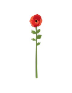 Vesta Home - Fiore Papavero Grande Kit 6 Pz Funny Flowers·rosso·12 X 55 H Th. 5 Mm